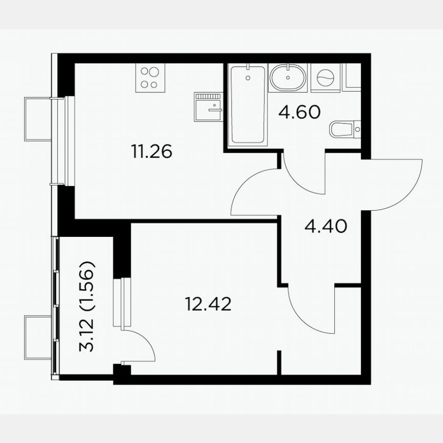 1-к. квартира, 34,2 м², 15/15 эт.