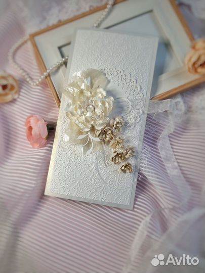 Свадебная открытка ручной работы (конверт)