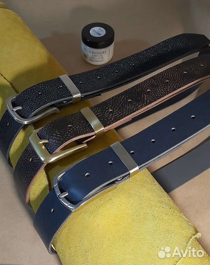 Ремни ручной работы, кожа. (Под заказ)