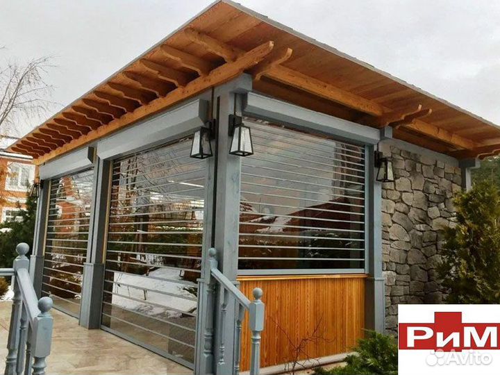 Рольставни прозрачные для беседки и веранды