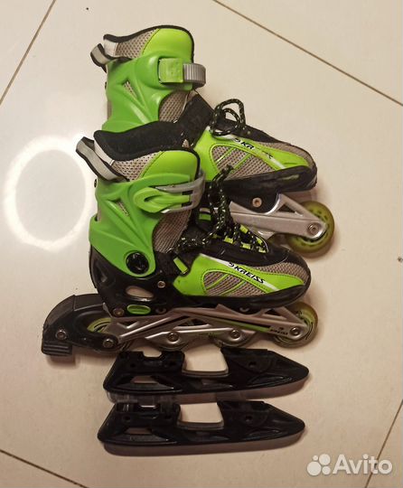 Ролики коньки 2 в 1 раздвижные детские