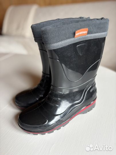 Сапоги резиновые детскиесо утепленным сапожком