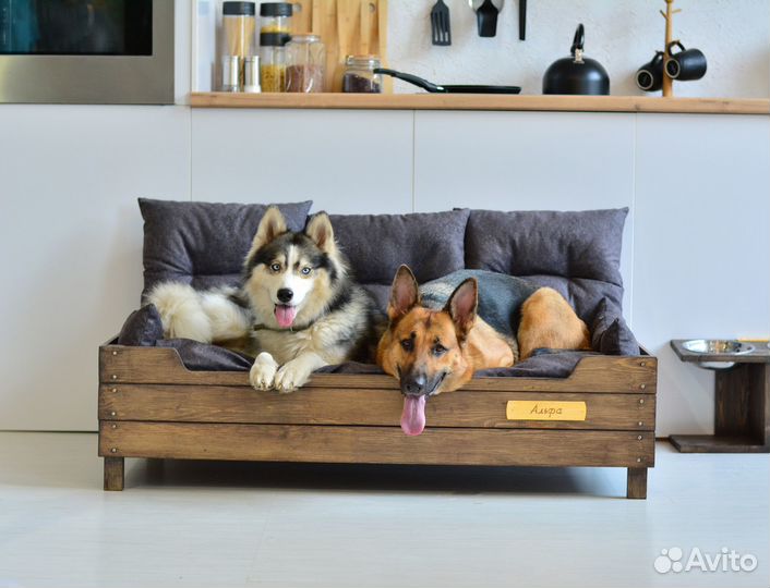 Диван для собак именной XXL120х80 см Лежанка Лежак