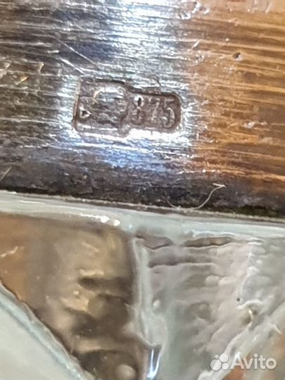 Солонка спецовник хрусталь серебро