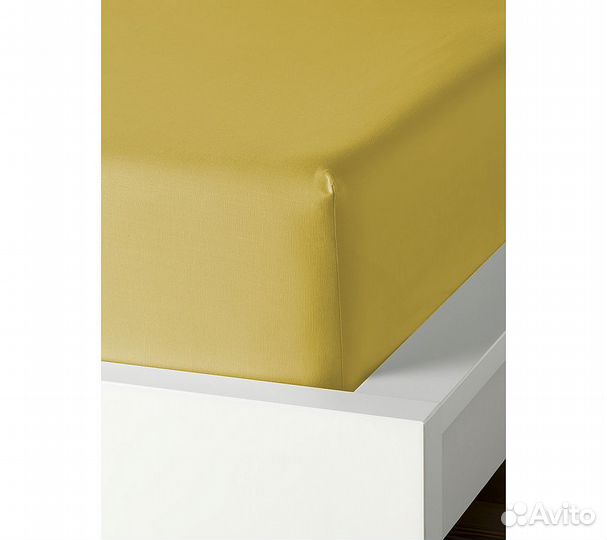 Простынь GoodNight Сатин 200х200х20 Горчичный на р