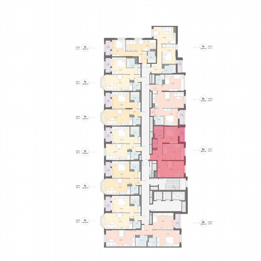 2-к. квартира, 58,6 м², 11/13 эт.