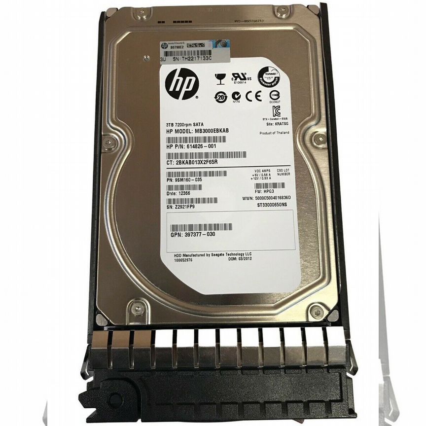 [MB3000EBKAB] Жесткий Диск Hp 3tb Sata3 3.5" Mb3000ebkab