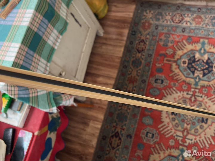 Бежевый карниз 160 см с крепежами