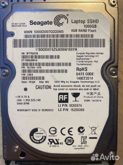 Жесткий диск Seagate sshd 1000GB