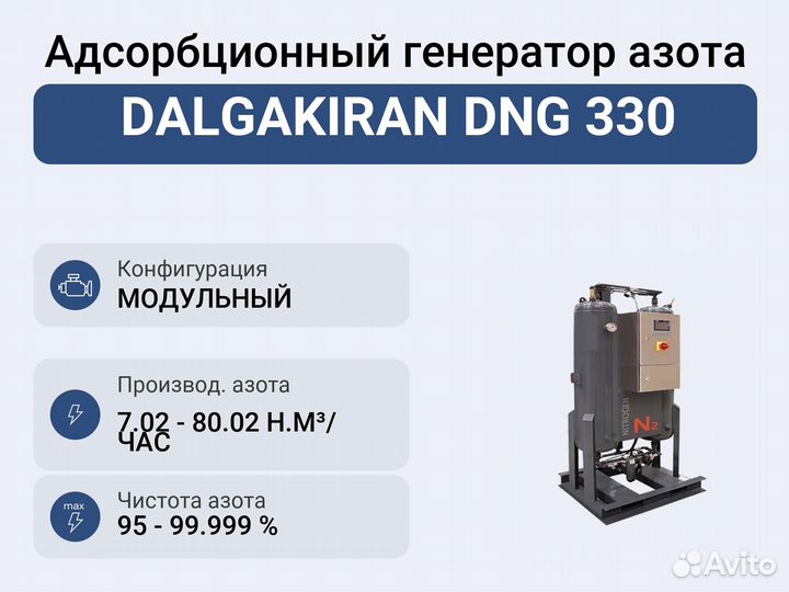 Адсорбционный генератор азота dalgakiran DNG 330