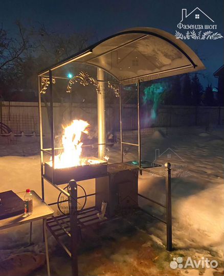 Мангал с печью под казан