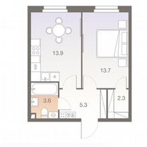 1-к. квартира, 38,8 м², 11/22 эт.