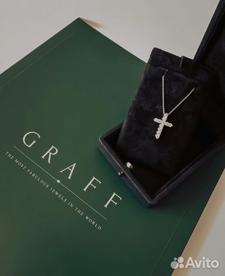 Золотой крест Graff 1.09 ct 4 гр