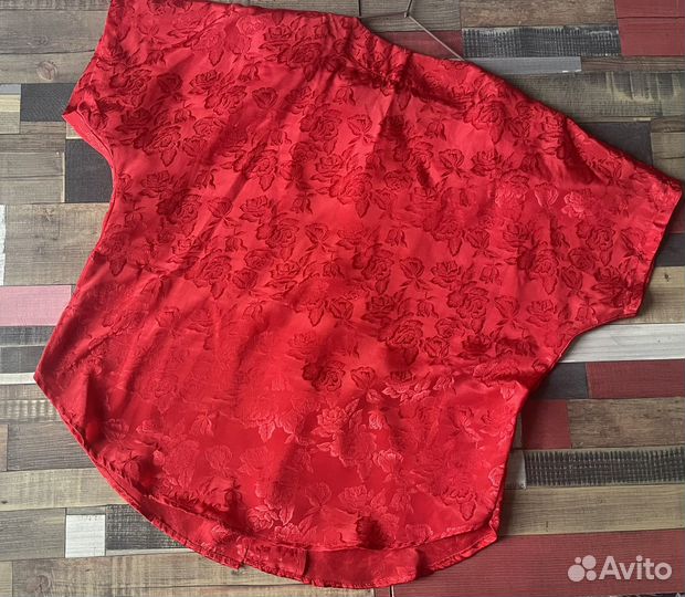 Блуза алая винтаж 80-е гг