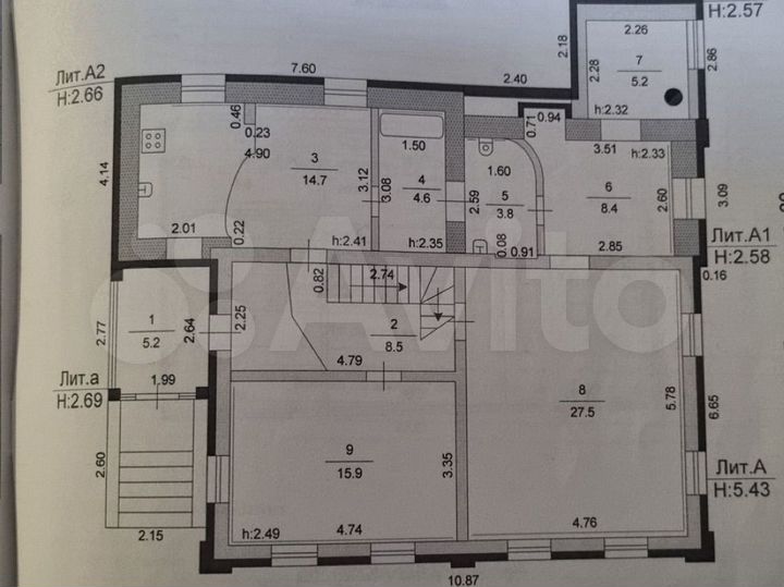 Дом 151,3 м² на участке 6 сот.