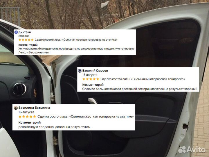 Съемная жесткая тонировка на статике