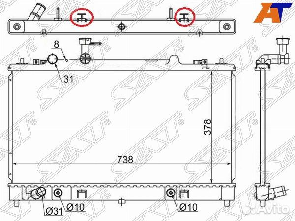 Радиатор mazda 6, mazda 6 wagon, mazda 6/atenza GG##/GY## 02-07, mazda 6/atenza GH# 07, mazda 6/aten