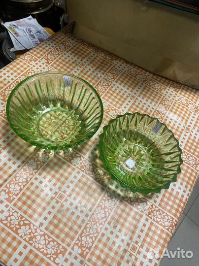 Конфетницы цветное стекло Антикварная лавка