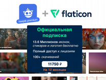 Freepik Premium + Flaticon, 12 мес