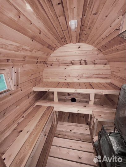 Баня Бочка 2,2*4 с боковым входом