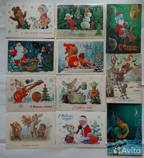 Открытки худ. В.Зарубина, Новогодние СССР