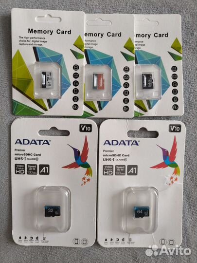 Карты памяти microSD Eldingu 64gb, Adata 32 и 64gb