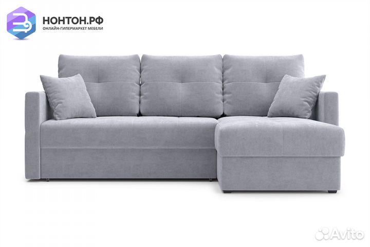 Диван угловой дельфин Вита серый