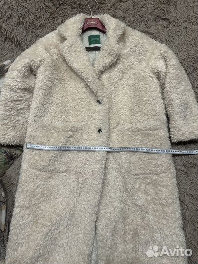 Искусственная шуба белая длинная тедди