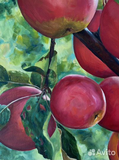 Картина маслом на холсте / яблоки