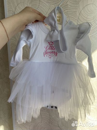 Платье боди для новорожденных 56-62