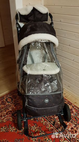 Санки коляска с большими колесами