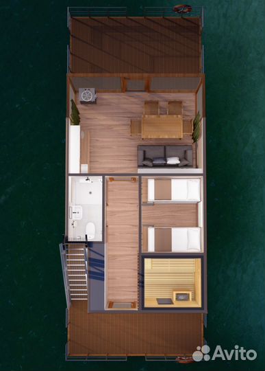 Жилой дом на воде тримаран (хаусбот) Наутилус-72