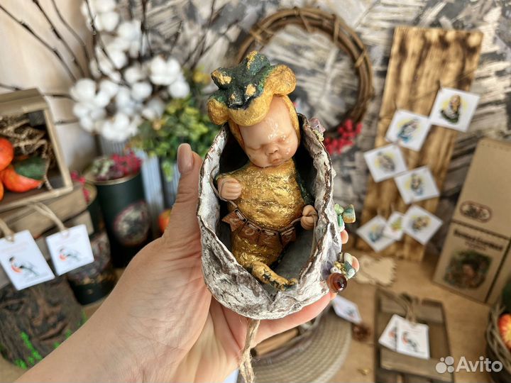 Ватная ёлочная игрушка Змея