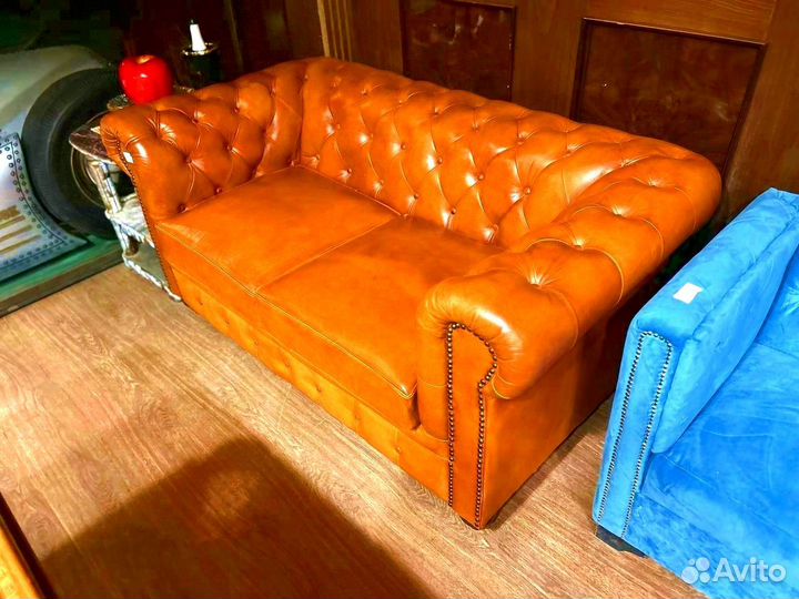 Кожаный диван честер
