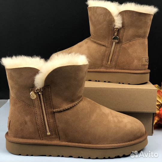 Угги женские Ugg Bailey Zip Mini Chestnut