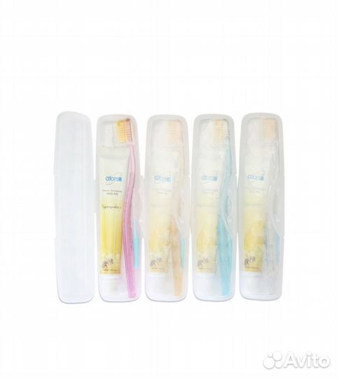 Зубная паста и зубные щетки атоми