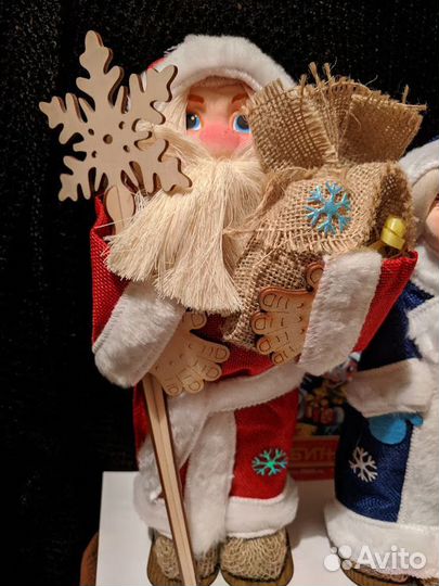 Дед Мороз и Снегурочка под Ёлку ручная работа