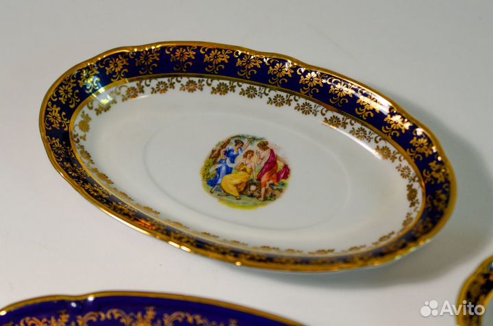 Сервиз столовый фарфор,кобальт. Чехия