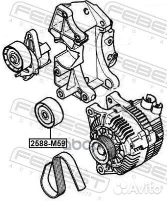 Ролик обводной приводного ремня 2588M59 Febest