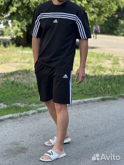 Костюм шорты+футболка Adidas M-3XL(48-56)