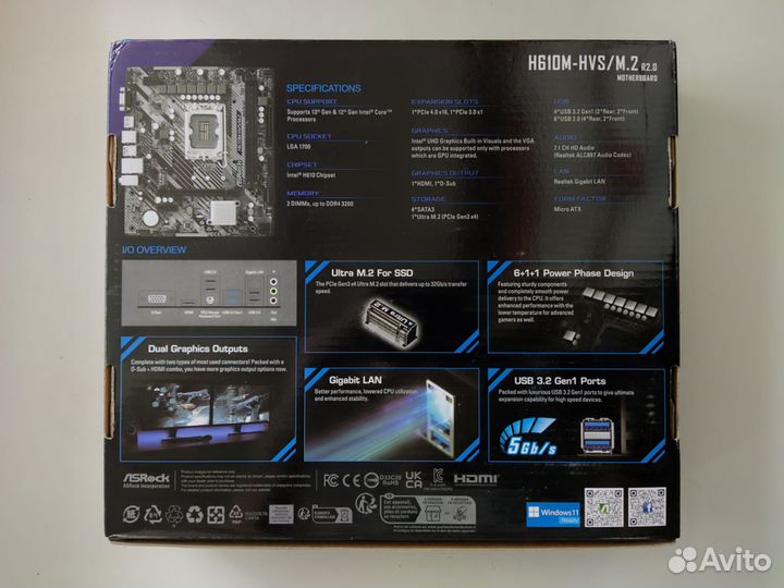 Материнская плата Asrock H610 HVS M2