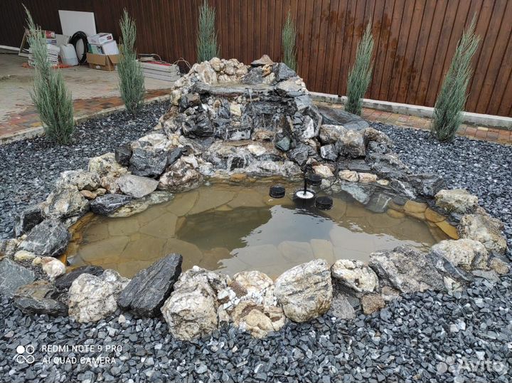 Строительство водопадов, водоемов, прудов