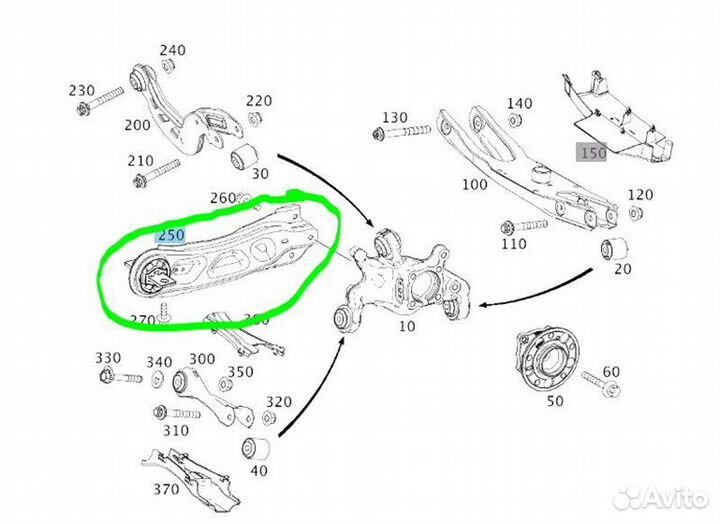 Рычаг подвески задний левый Mercedes-Benz