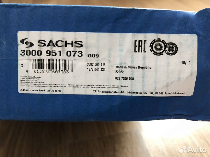 Комплект сцепления sachs 3000951073