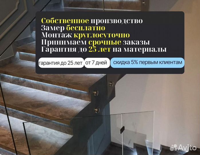 Стеклянные ограждения для лестницы