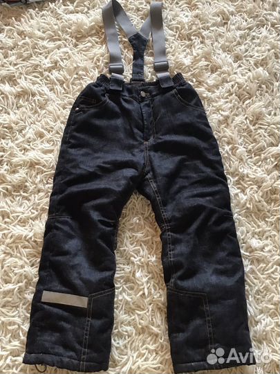 Зимние брюки полукомбинезон как джинсы р. 110++