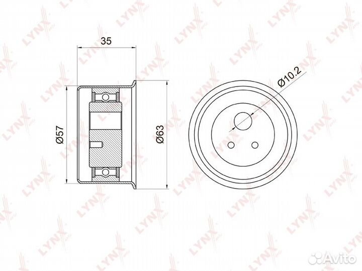Ролик натяжной ремня грм lynxauto