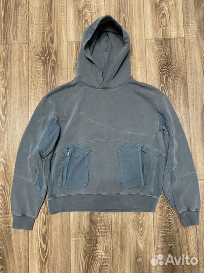 C2H4 Cold-Dye Panelled Hoodie