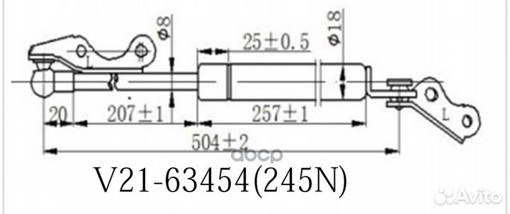 Амортизатор багажника jett V21-63454 V2163454 jett