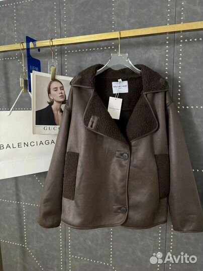 Стильная эко дубленка Balenciaga